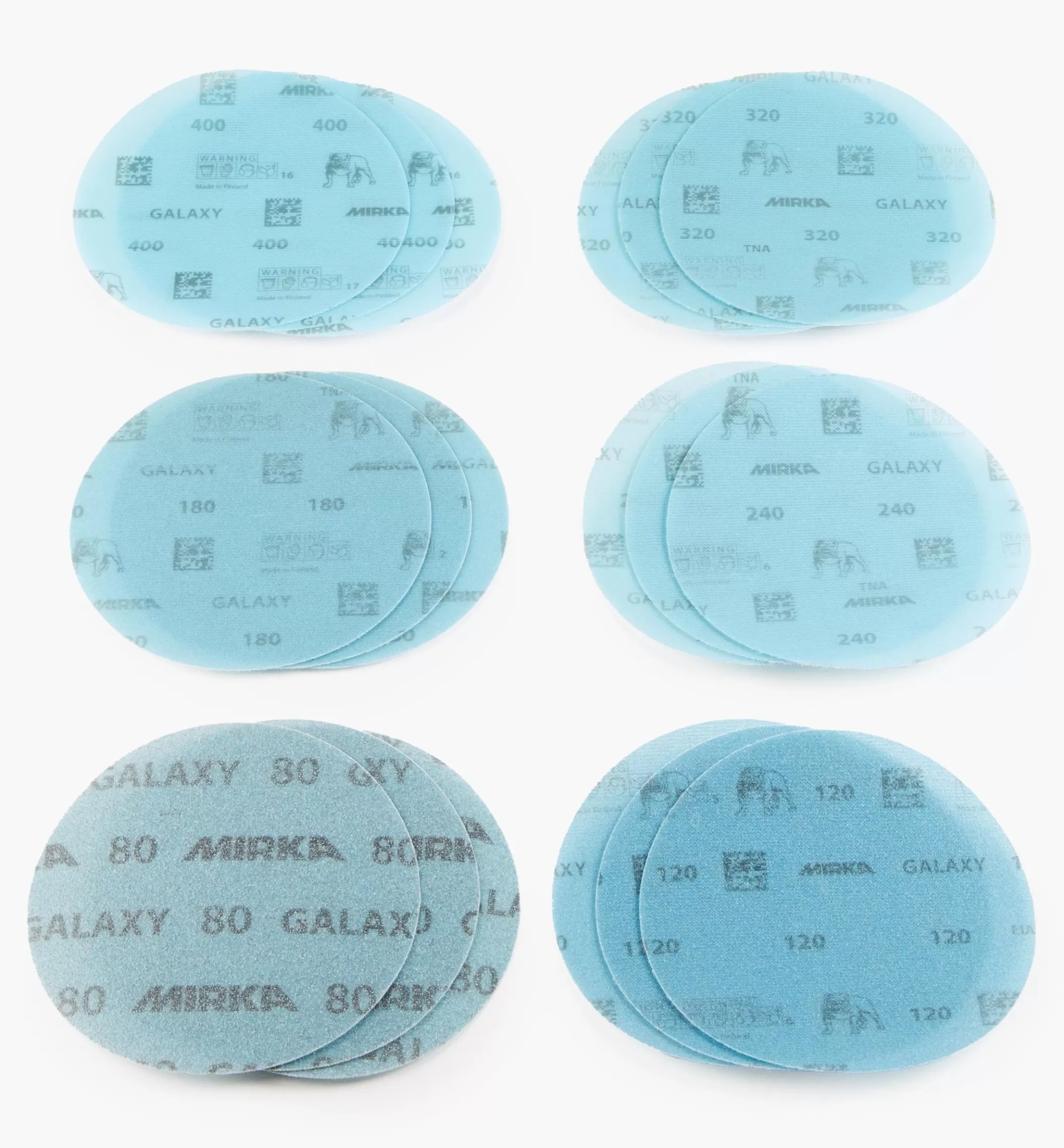 New Lee Valley 18-Pc. Sample Pack Of Mirka 6" Galaxy Grip Discs