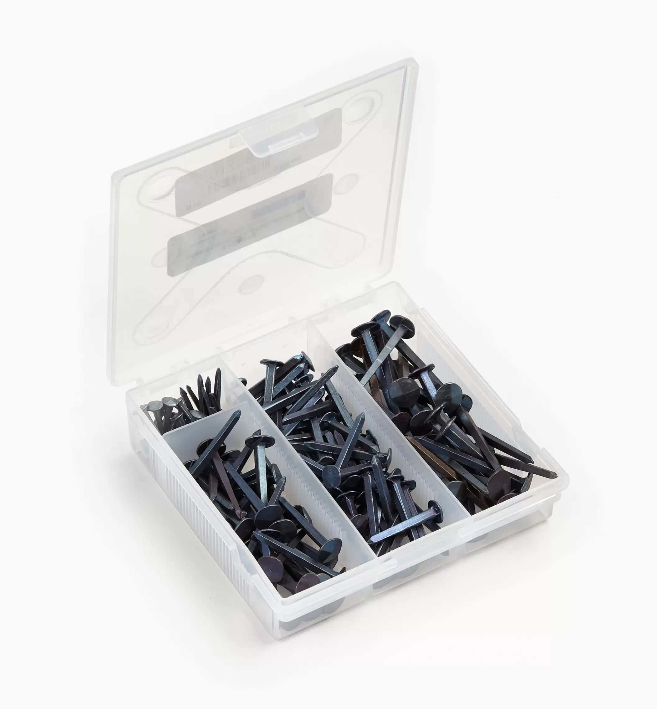 New Lee Valley Blued Steel Diamond-Head Forged Nails From Clouterie Rivierre, 140 Assorted Pieces