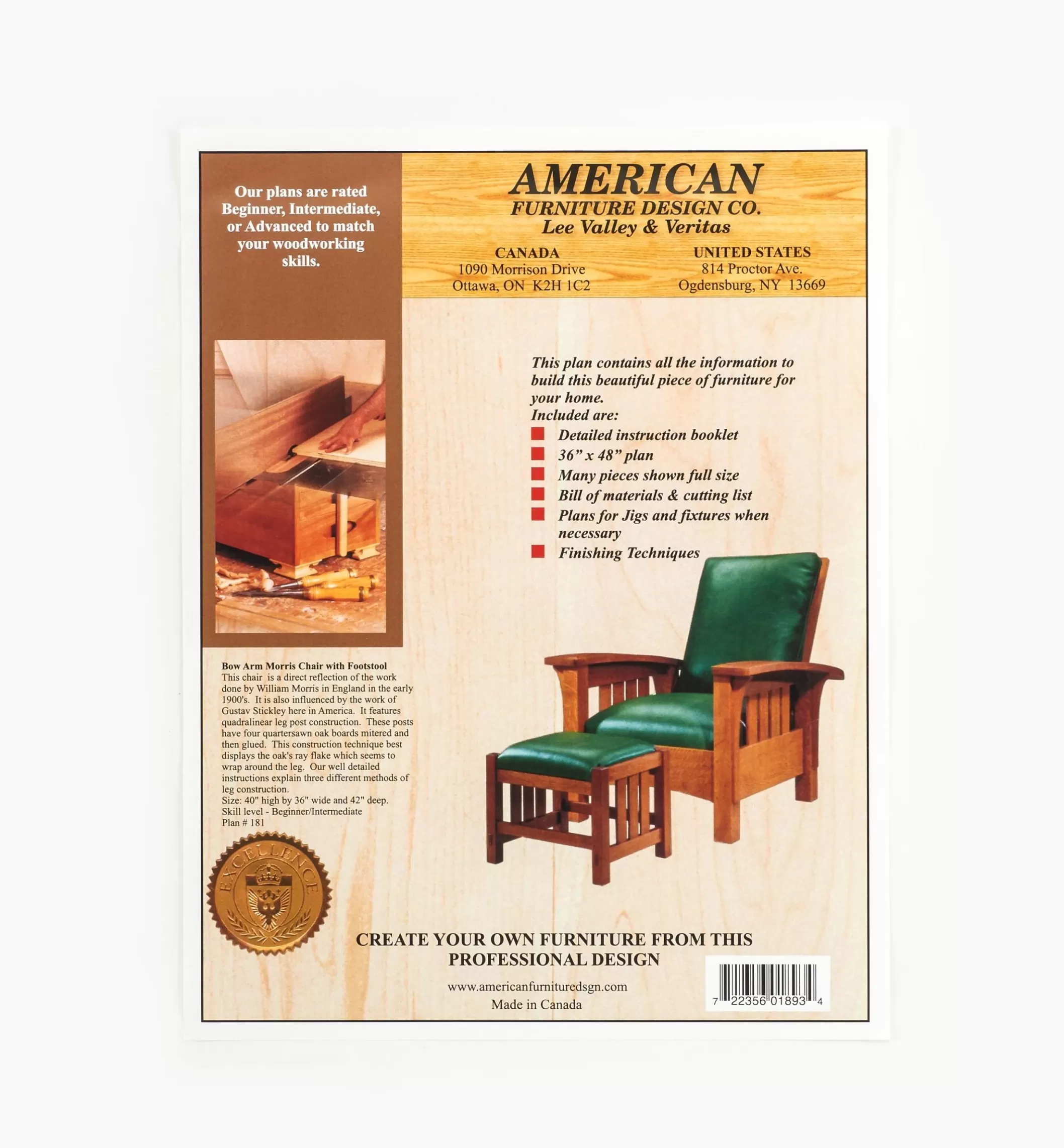 Best Sale Lee Valley Bow Arm Morris Chair & Footstool Plan