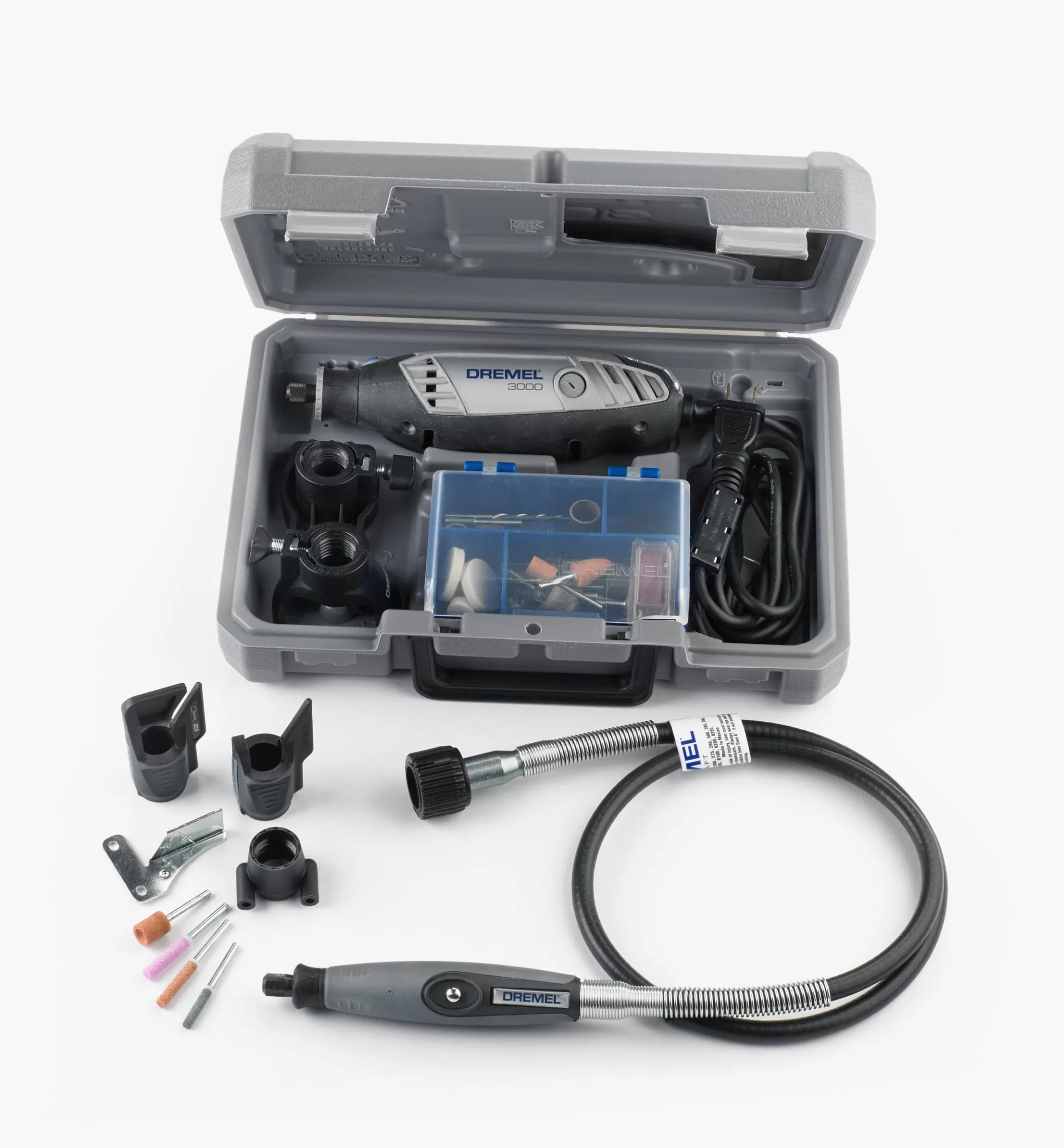 Clearance Lee Valley Dremel 3000-2/28 Rotary Tool Kit Bonus 36" Flex Shaft & Sharpening Attachment Kit