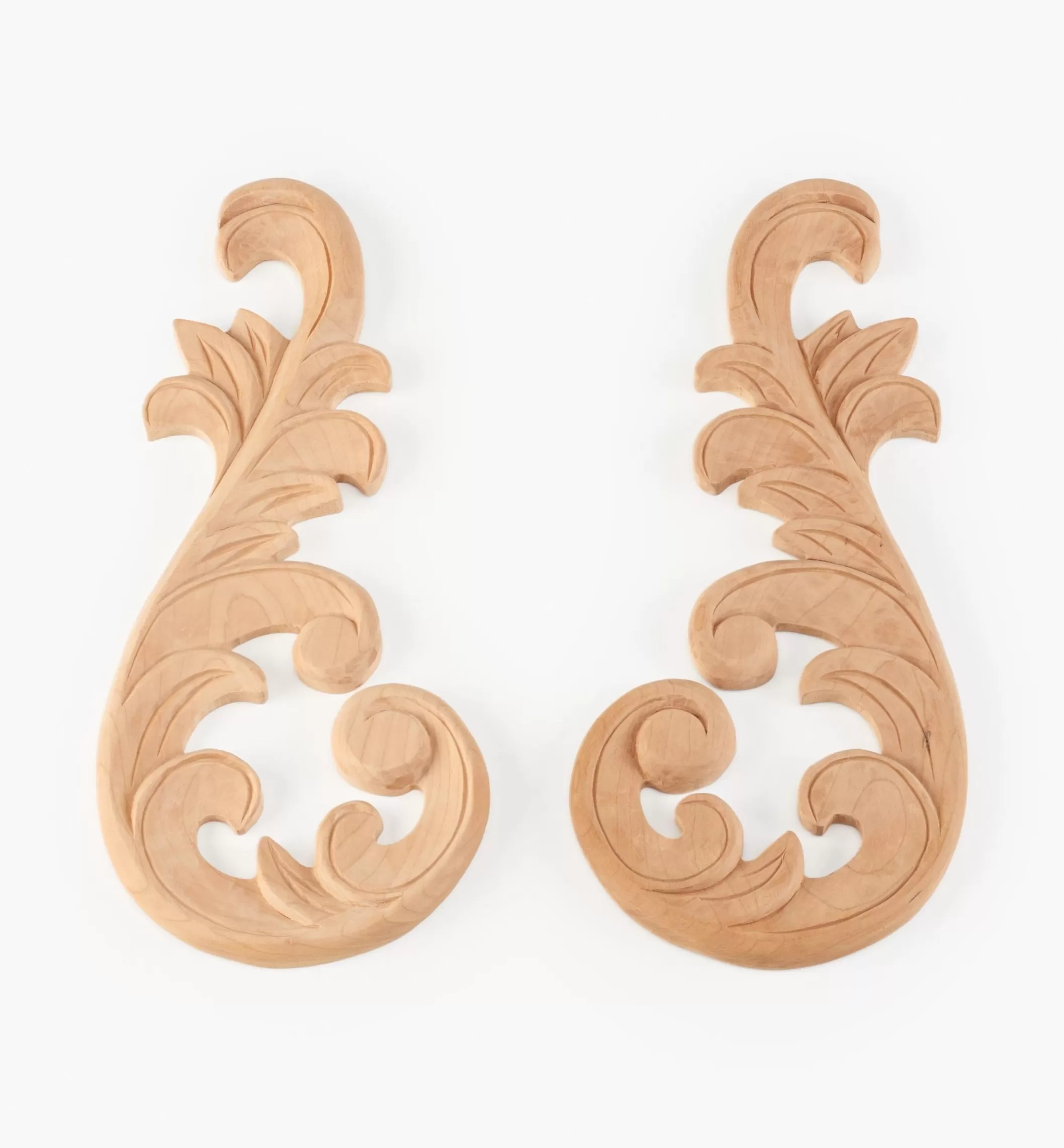 New Lee Valley Hand-Carved Matched Wooden Scrolls
