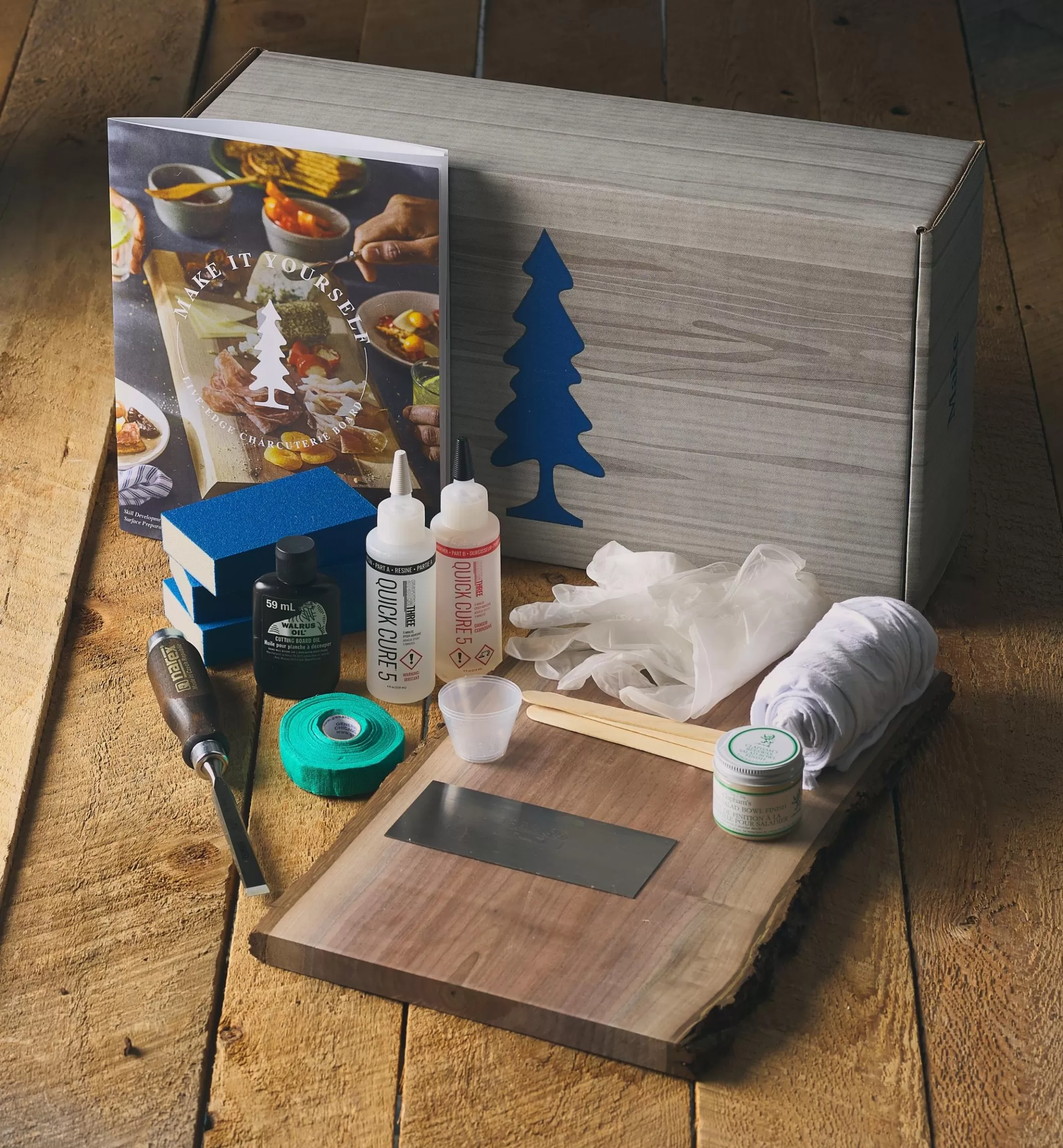 New Lee Valley Make It Yourself Live-Edge Charcuterie Board Kit