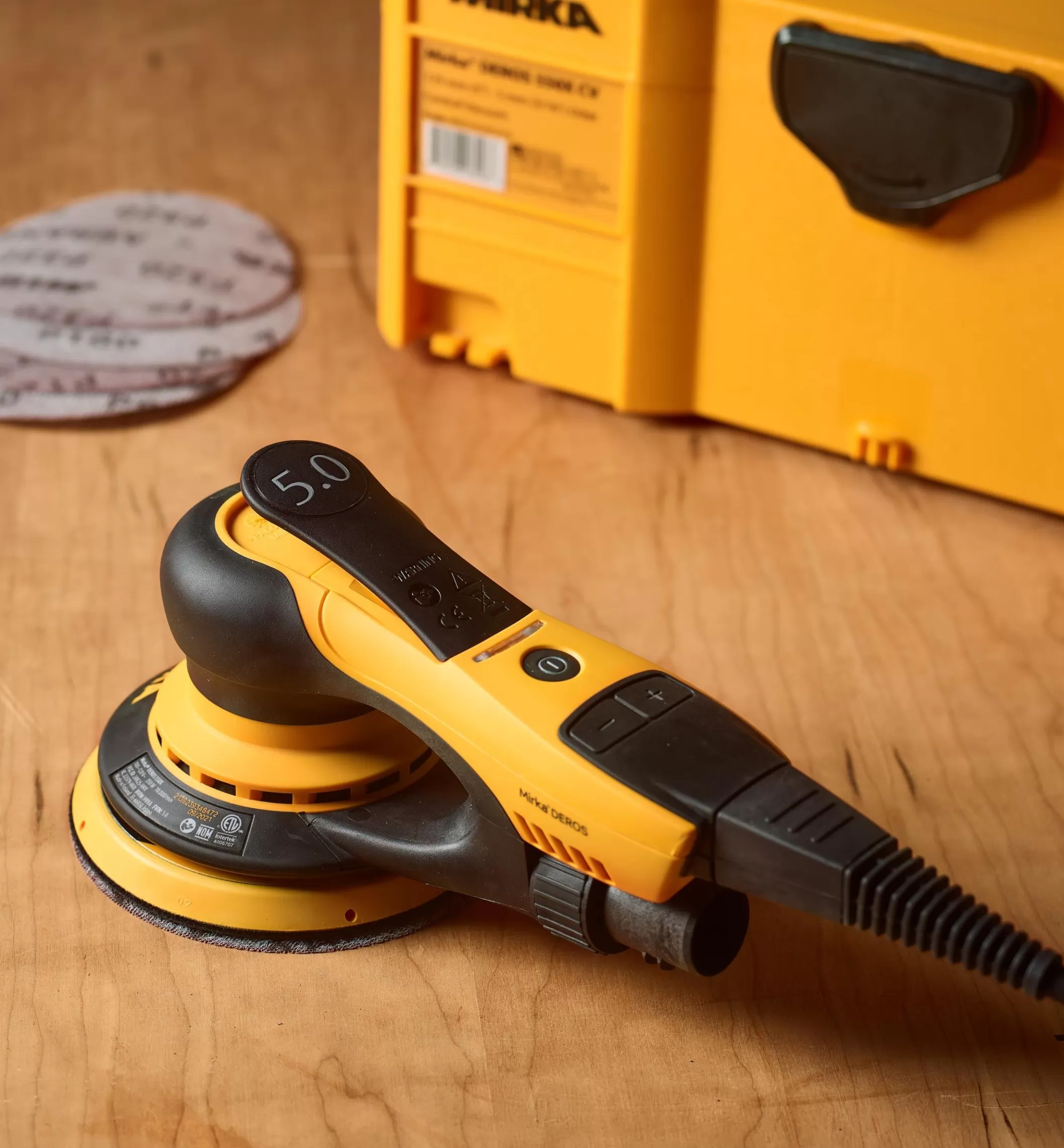 Best Lee Valley Mirka DEROS 5" Electric Sander, 5mm Orbit, With Systainer Case
