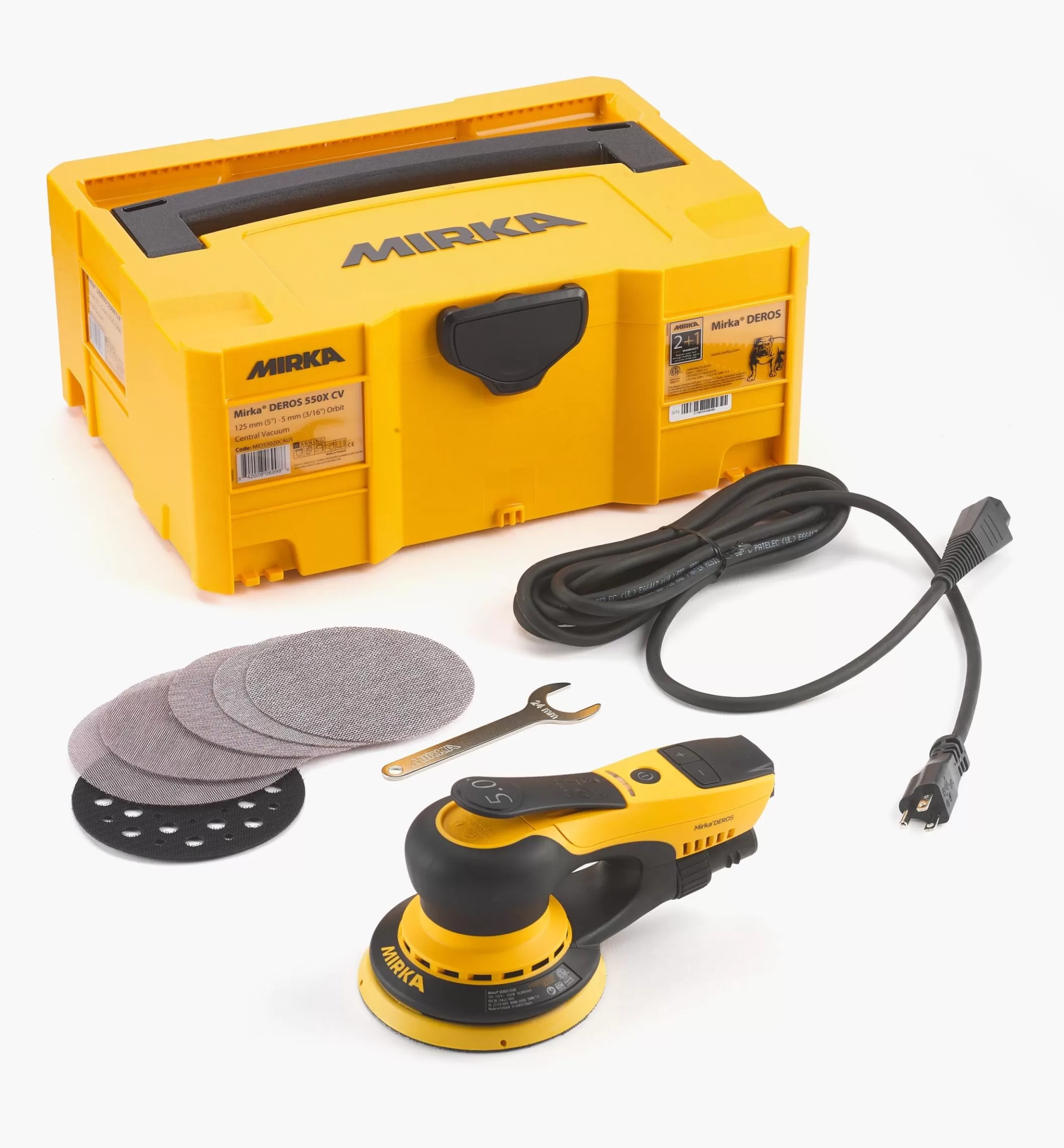 Best Lee Valley Mirka DEROS 5" Electric Sander, 5mm Orbit, With Systainer Case