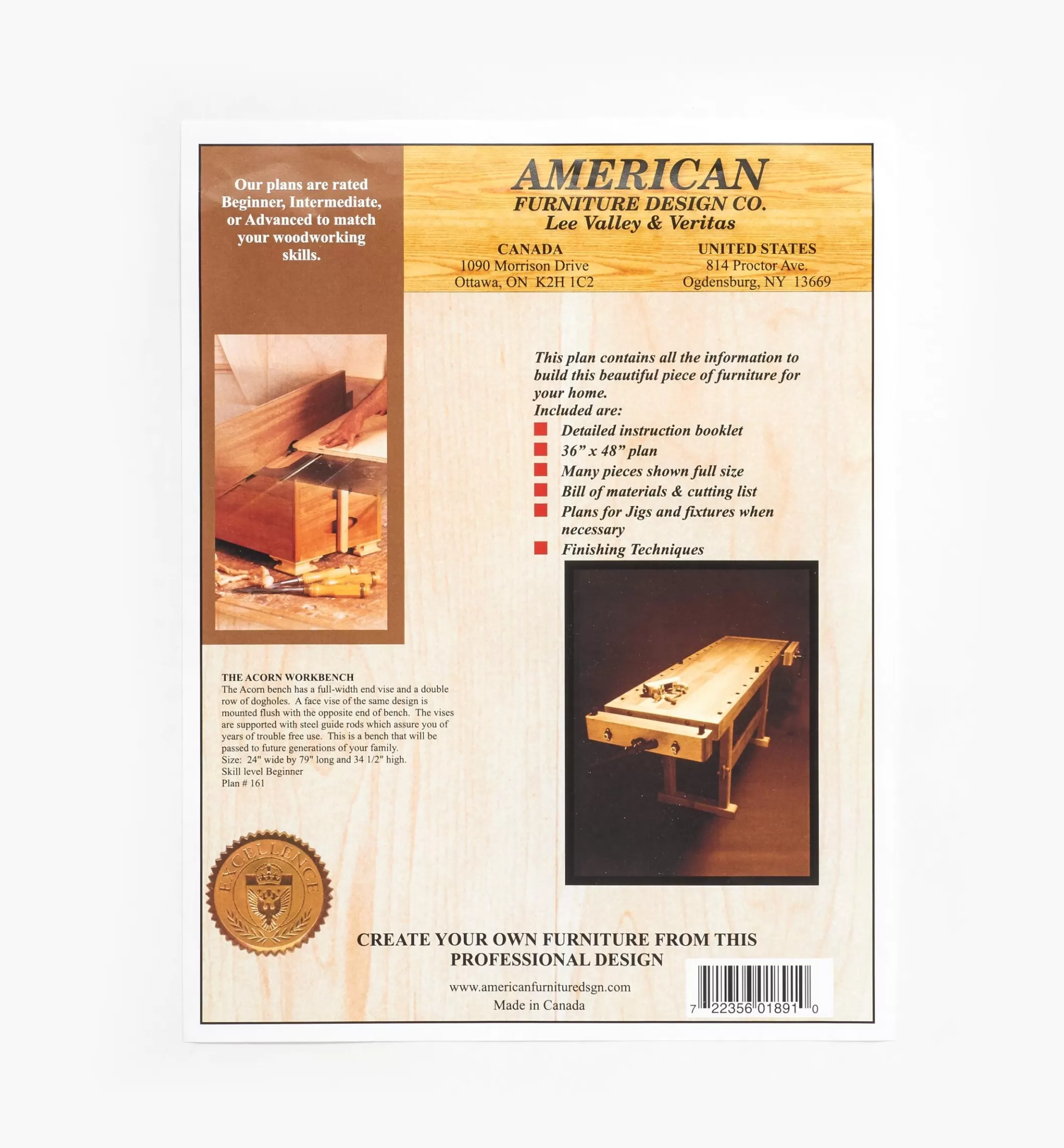 Discount Lee Valley The Acorn Workbench Plan