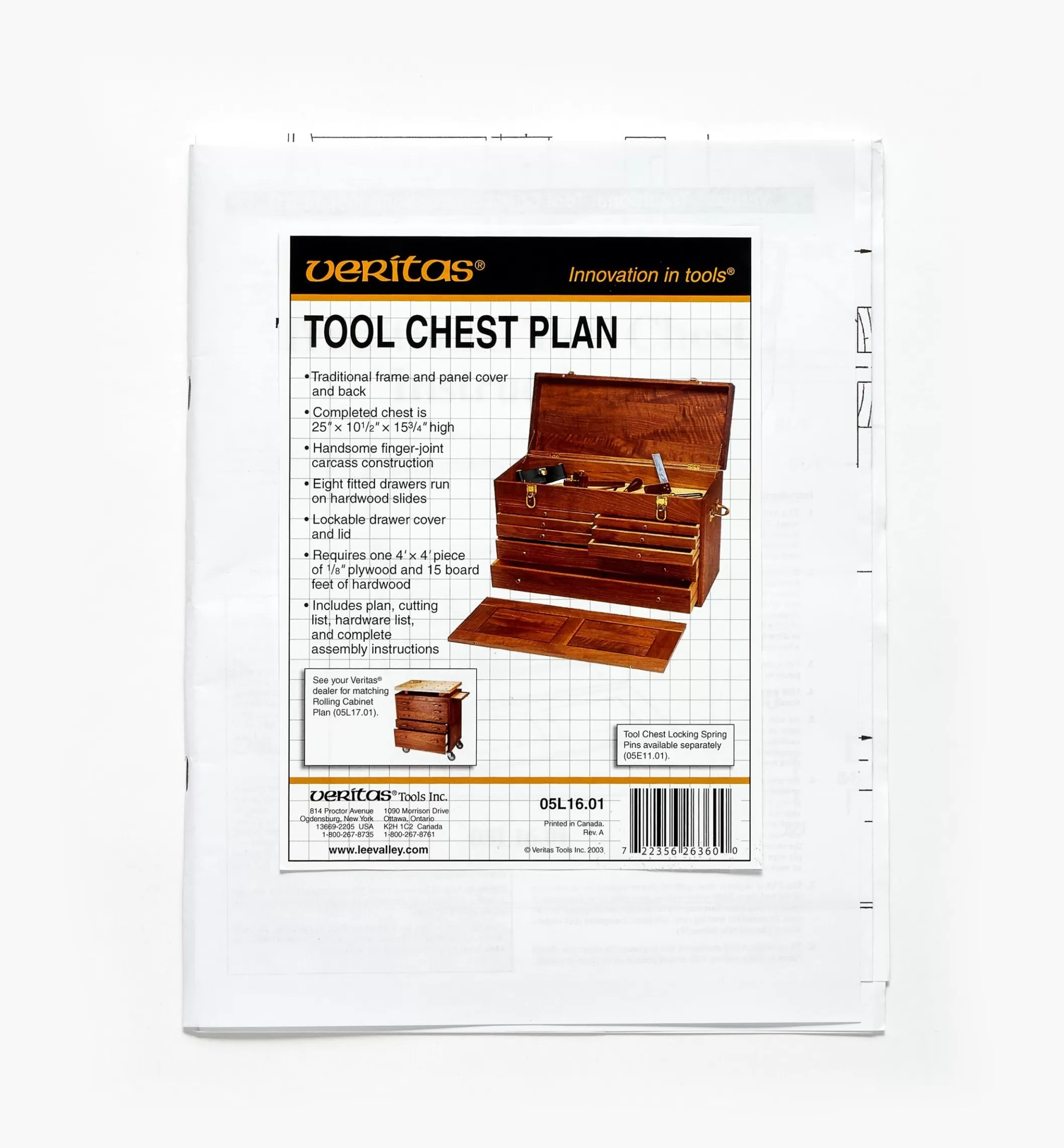 Clearance Lee Valley Tool Chest Plan